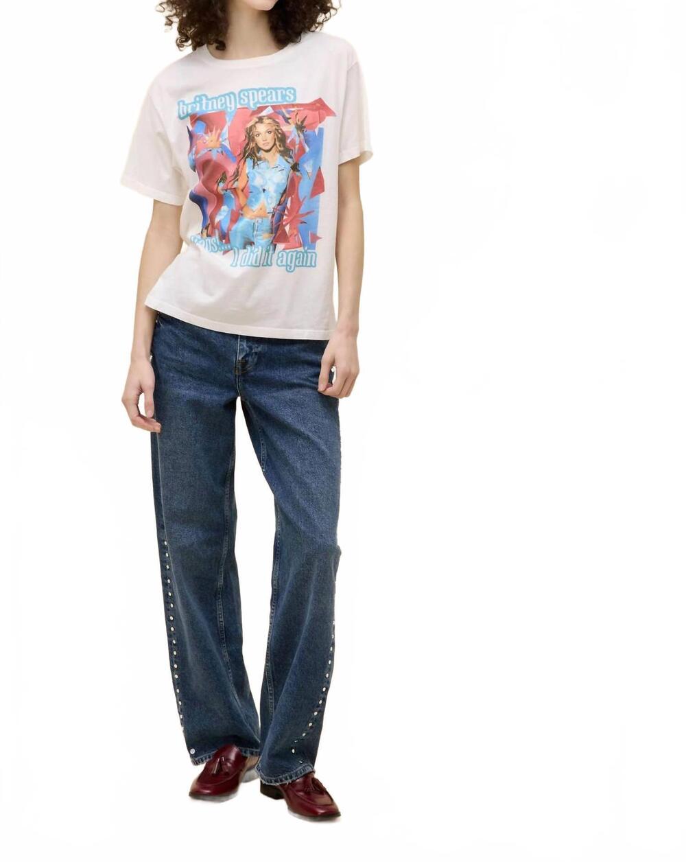 NEW DAYDREAMER britney spears oops i did it again boyfriend tee in white